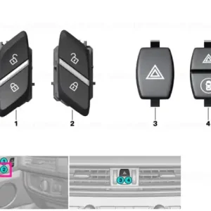 Button, central locking system, right Plată sigură