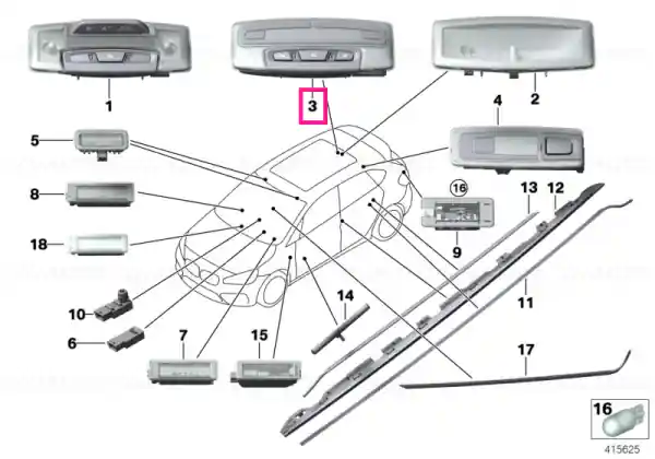 Interior light LED, rear 3.5K - C Livrare rapidă
