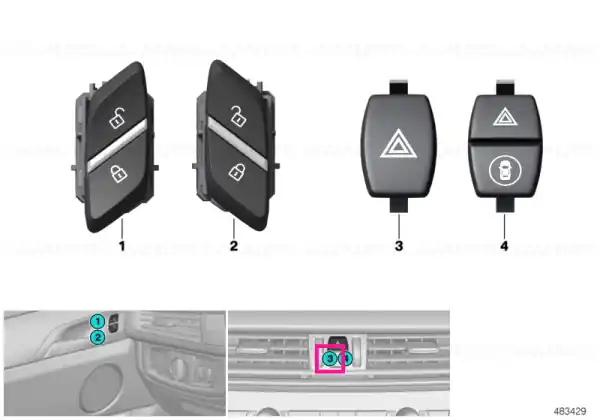 Disponibil imediat Întrerupător sistem avertizare avarie - BMW
