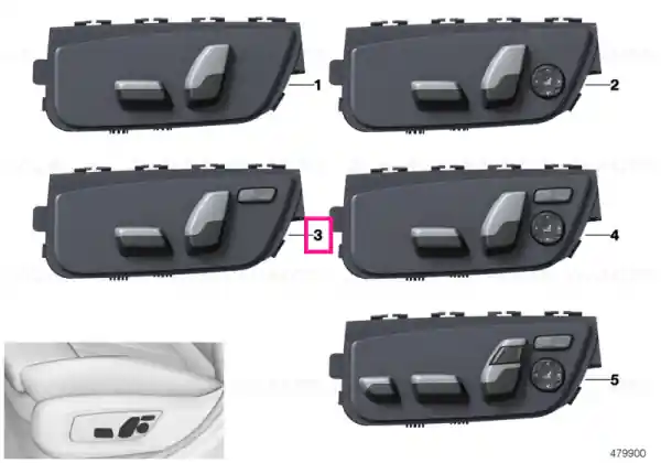 Cel mai vândut Seat adjustment switch, right - BMW