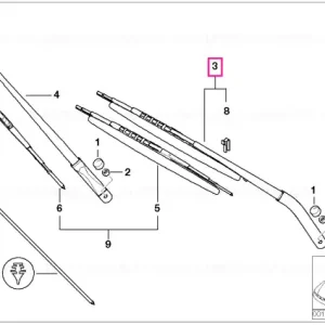 Wiper arm, driver's side Nu rata