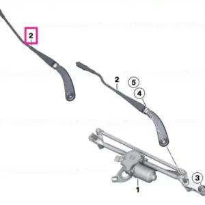 Wiper arm, driver's side Nu rata