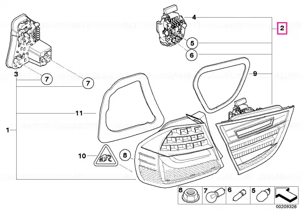 Calitate înaltă Rear light in trunk lid, right