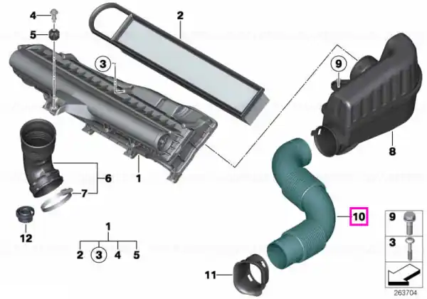 Preț redus Conducta admisie aer, filtru aer motor - Mini Countryman R60, Paceman R61
