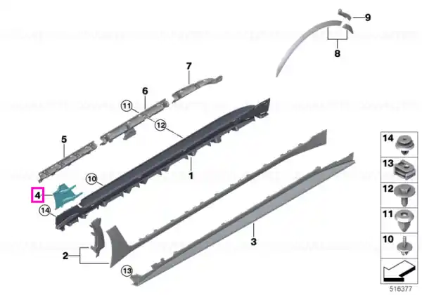 Grila aerisire prag stanga, negru lucios - BMW Seria 4 G26, i4 G26 Cumpără acum