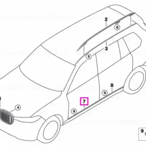 Banda/Bandou protectie usa fata stanga (Shadow Line) - BMW X7 G07 Retur ușor