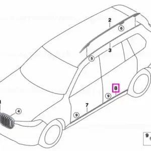 Banda/Bandou protectie usa spate stanga (Shadow Line) - BMW X7 G07 Doar azi