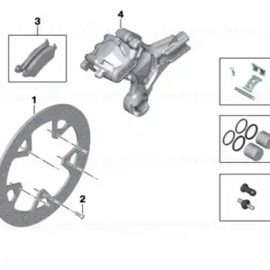 Bestseller Set piese montaj sistem franare, roata spate - BMW MotorradK69 (S 1000 XR), KM9 (M 1000 XR)