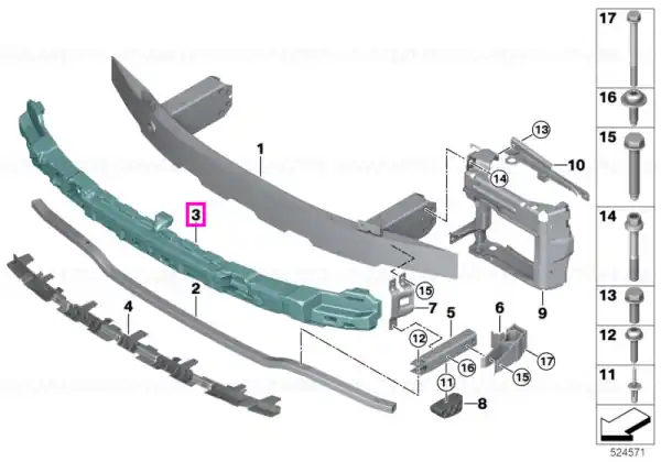 Element atenuare impact fata (M) - BMW Seria 3 G20 G21 G28 Promoție