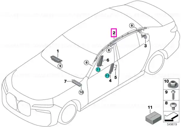 Expediere rapidă Airbag cap, stanga - BMW Seria 7 G70