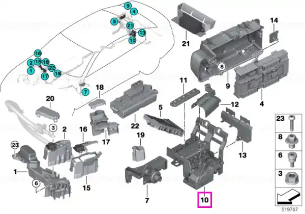 Reducere extra Cutie distribuitor B+ - BMW Seria 5 G30 G31 G38, Seria 7 G11 G12