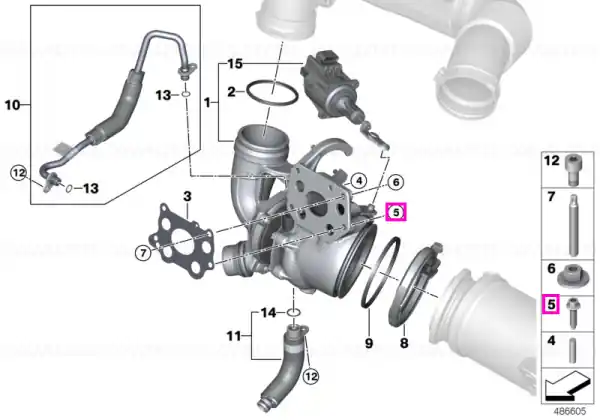 Surub hexagonal M7x30 - BMW Seria 1, Seria 2, Seria 3, Seria 4, Seria 5, Seria 6, X1, X2, X3, X4, X6, Z4, Motorsport - Mini Cabrio, Clubman, Countryman, F55, F56, F65, F66 Doar azi