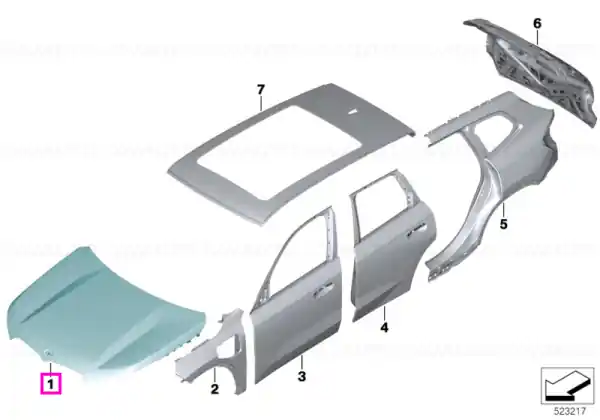 Capota motor, aluminiu - BMW X1L U12, X1 U11 Reducere specială