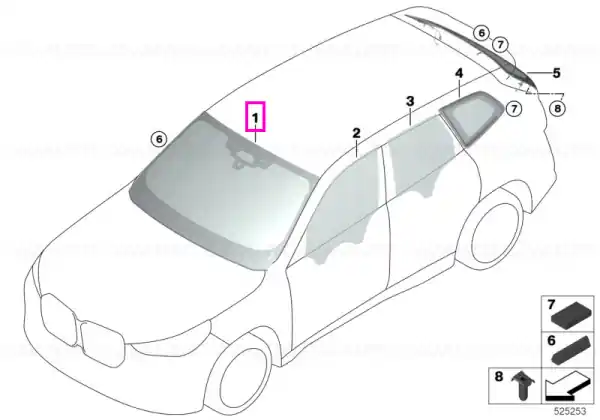Parbriz tentă verde, pre-echipare senzori ploaie/lumină/ceata, ADCAM - BMW X1 U11 U12 Reduceri