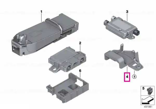 Suport componente separate telefonie incarcare wireless - BMW Seria 2 F45 F46, X2 F39; Mini F54 F55 F56 F57 F60 Livrare rapidă