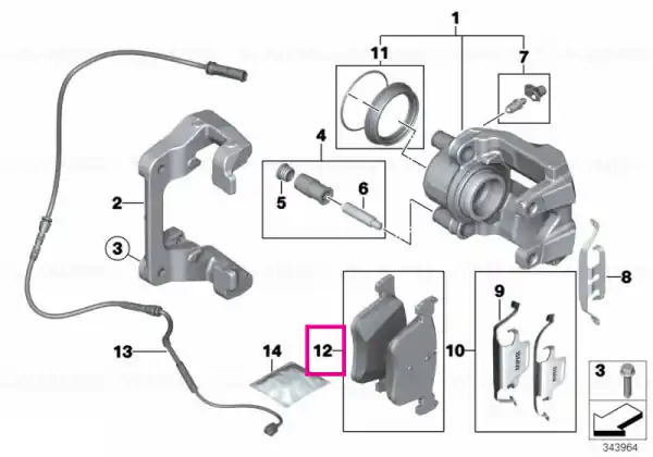 Cumpără online Set placute frana, punte fata, fara azbest - BMW Seria 1 F20 F21, Seria 2 F22 F23, Seria 3 F30 F31 F34 F35, Seria 4 F32 F33 F36