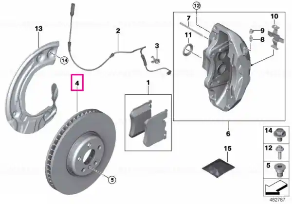 Disc frana ventilat, punte fata, stanga, Ø348mm - BMW Seria 3 G20 G21, Seria 4 G22 G23, Seria 5 G30 G31 G38, Seria 6 G32, Seria 7 G11 G12, Seria 8 G14 G15 G16, iX I20, X3 G01, X4 G02, X5 G05 G18, Z4 G29 Mai ieftin