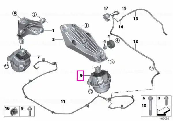 Tampon motor, stanga - BMW Seria 3 G20 G21 Popular