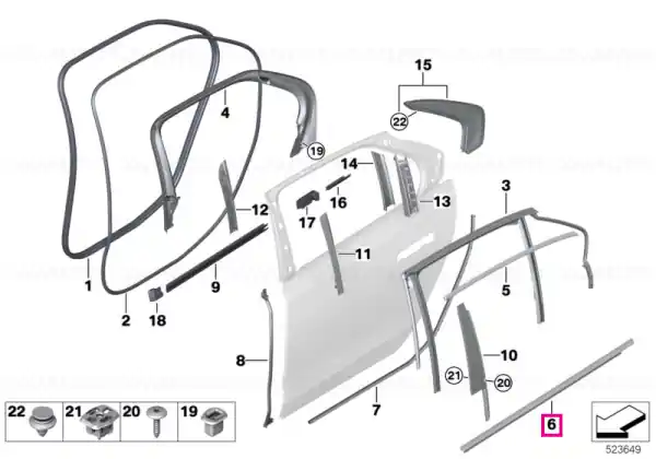 Ornament exterior usa spate dreapta, Shadowline - BMW Seria 7 G70 Ofertă limitată