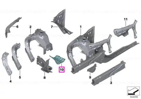 Reducere de preț Element ranforsare suport motor, stanga - BMW iX3 G08, X3 G01 G08 G45 G48 F97 M, X4 G02 F98 M