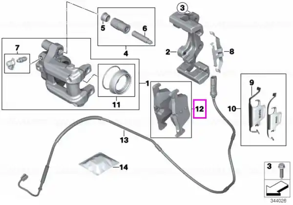Set placute frana, punte spate - BMW Seria 3 F30 F31 F34 F35, Seria 4 F32 F33 F36 Premium