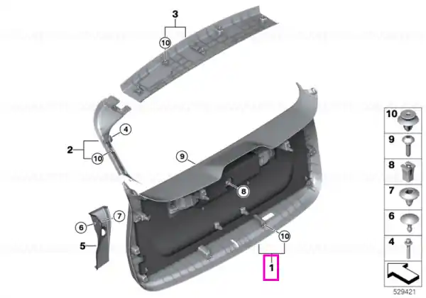 Reducere specială Panou ornamental interior hayon, inferior - BMW X1L U12, X1 U11