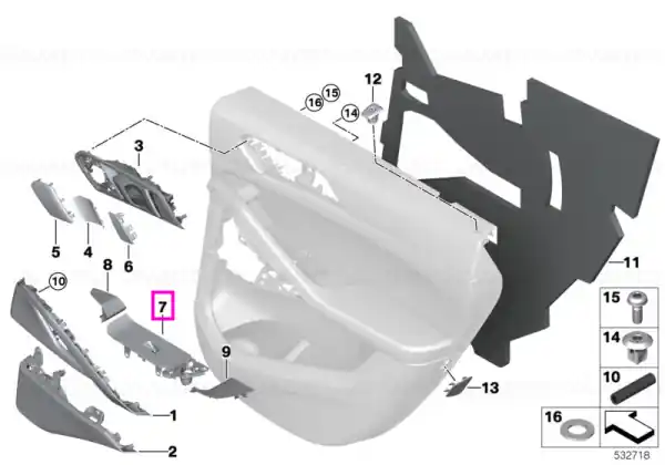 Ornament macara geam dreapta, negru, usa fata/spate - BMW X6 G06 M F96 Ofertă specială